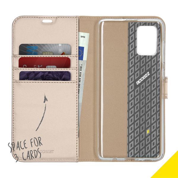 Accezz Wallet Softcase Bookcase Samsung Galaxy A71 - Goud