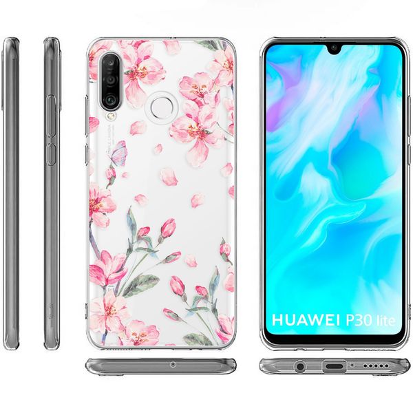 iMoshion Design hoesje Huawei P30 Lite - Bloem - Roze