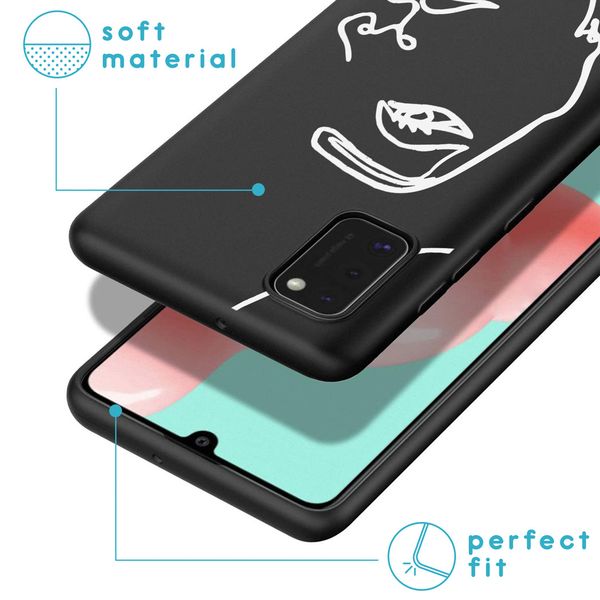 iMoshion Design hoesje Samsung Galaxy A41 - Abstract Gezicht - Wit