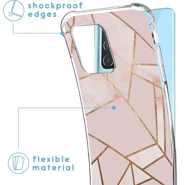 iMoshion Design hoesje met koord Samsung Galaxy A52(s) (5G/4G) - Grafisch Koper - Roze / Goud