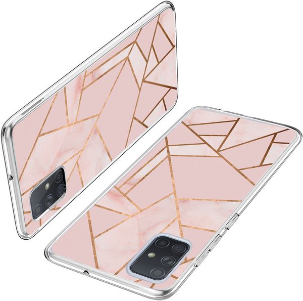 iMoshion Design hoesje Samsung Galaxy A71 - Grafisch Koper / Roze