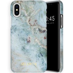 Selencia Maya Fashion Backcover iPhone Xs / X - Marble Blue