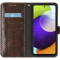 Slangenprint Bookcase Samsung Galaxy A52(s) (5G/4G) - Bruin