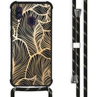 iMoshion Design hoesje met koord Samsung Galaxy A40 - Bladeren - Goud