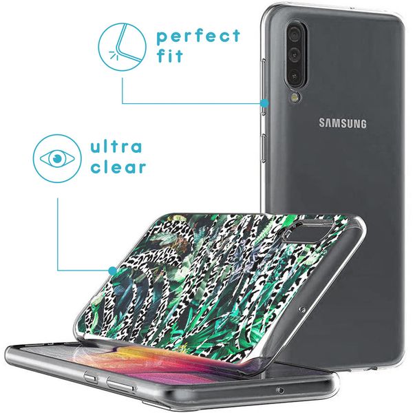 iMoshion Design hoesje Galaxy A50 / A30s - Jungle - Wit / Zwart