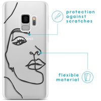 iMoshion Design hoesje Samsung Galaxy S9 - Abstract Gezicht - Zwart