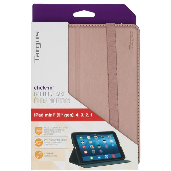 Targus Click-in Bookcase iPad mini (2019) / iPad Mini 4 - Rosé Goud