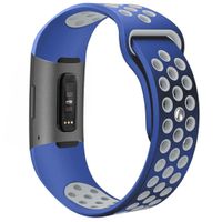 iMoshion Siliconen sport bandje Fitbit Charge 3 / 4 - Blauw / Wit