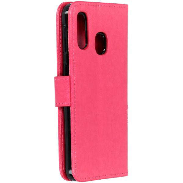 Klavertje Bloemen Bookcase Samsung Galaxy A40 - Fuchsia