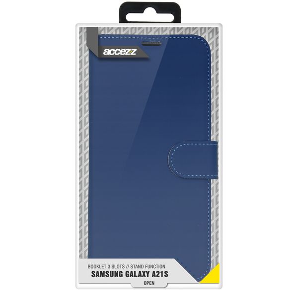 Accezz Wallet Softcase Bookcase Samsung Galaxy A21s - Blauw