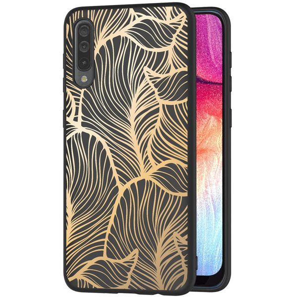 iMoshion Design hoesje Samsung Galaxy A50 / A30s - Bladeren / Zwart