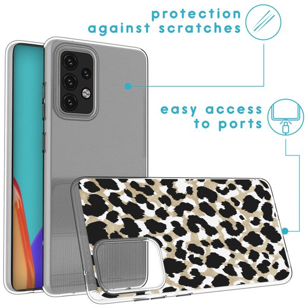 iMoshion Design hoesje Samsung Galaxy A52(s) (5G/4G) - Luipaard / Zwart