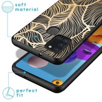 iMoshion Design hoesje Samsung Galaxy A21s - Bladeren / Zwart