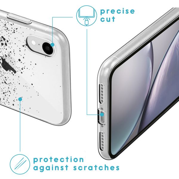 iMoshion Design hoesje iPhone Xr - Spetters - Zwart