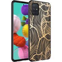 iMoshion Design hoesje Samsung Galaxy A71 - Bladeren / Zwart