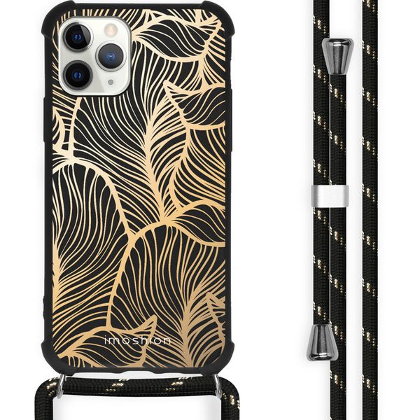 iMoshion Design hoesje met koord iPhone 11 Pro Max - Bladeren - Goud