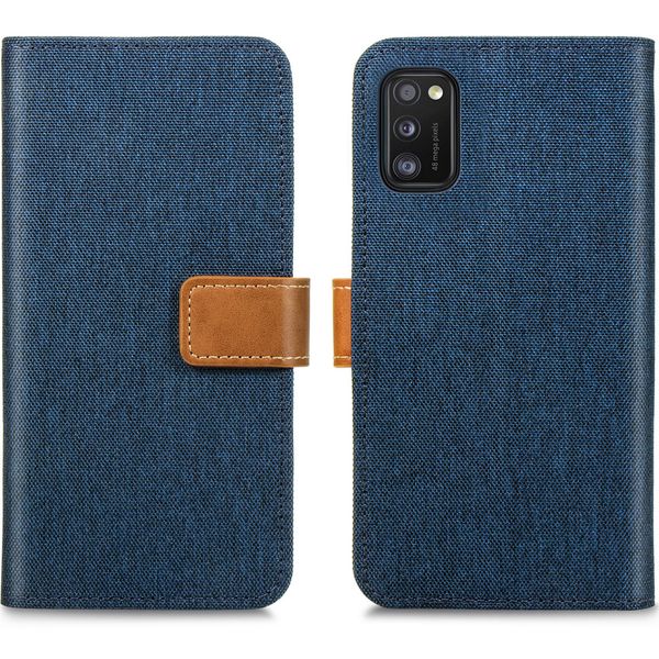 iMoshion Luxe Canvas Bookcase Samsung Galaxy A41 - Donkerblauw