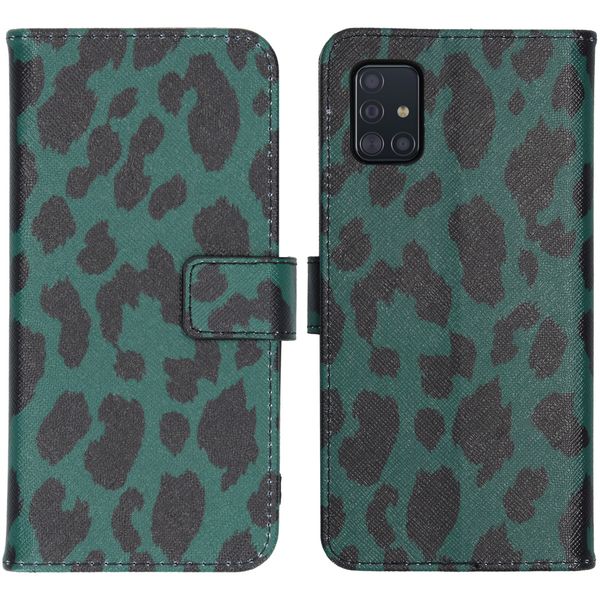 iMoshion Design Softcase Bookcase Samsung Galaxy A51 - Green Leopard