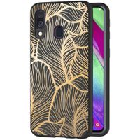 iMoshion Design hoesje Samsung Galaxy A40 - Bladeren / Zwart