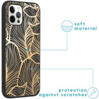 iMoshion Design hoesje iPhone 12 (Pro) - Bladeren / Zwart