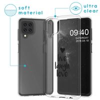 iMoshion Design hoesje Samsung Galaxy A12 - Live Laugh Love - Zwart