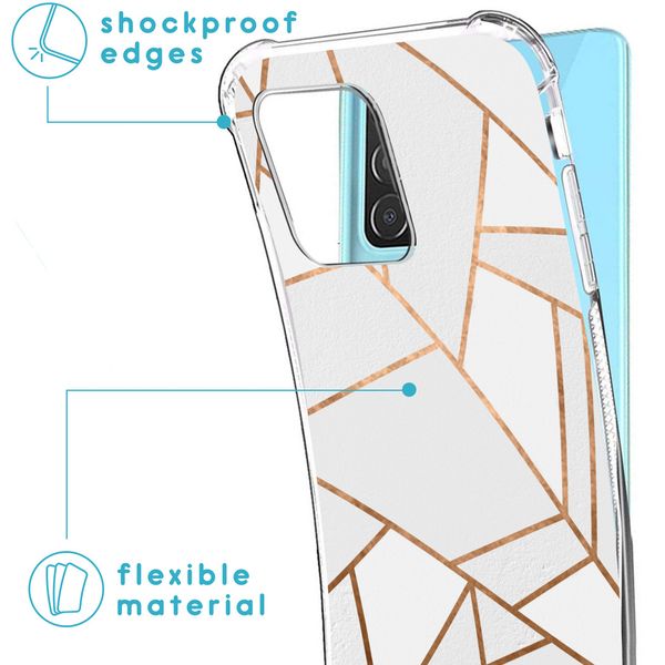 iMoshion Design hoesje met koord Samsung Galaxy A52(s) (5G/4G) - Grafisch Koper - Wit / Goud