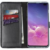 Selencia Echt Lederen Bookcase Samsung Galaxy S10 Plus - Zwart