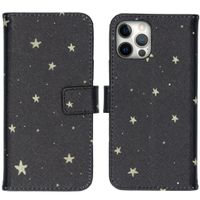 iMoshion Design Softcase Bookcase iPhone 12 (Pro) - Stars Gold