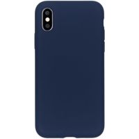 Accezz Liquid Silicone Backcover iPhone Xs / X - Blauw