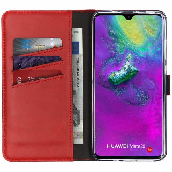 Selencia Echt Lederen Bookcase Huawei Mate 20