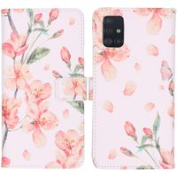 iMoshion Design Softcase Bookcase Samsung Galaxy A51 - Bloem - Roze