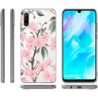 iMoshion Design hoesje Huawei P30 Lite - Bloem - Roze / Groen