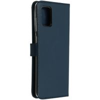 Selencia Echt Lederen Bookcase Samsung Galaxy A71 - Blauw