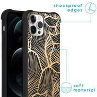 iMoshion Design hoesje met koord iPhone 12 (Pro) - Bladeren - Goud