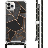 iMoshion Design hoesje met koord iPhone 11 Pro Max - Grafisch Koper - Zwart / Goud