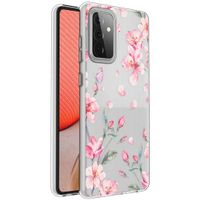 iMoshion Design hoesje Samsung Galaxy A72 - Bloem - Roze