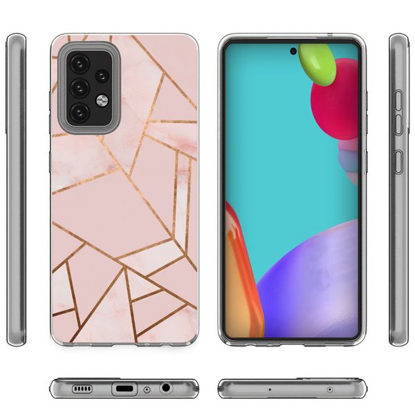 iMoshion Design hoesje voor Samsung Galaxy A52(s) (5G/4G) - Grafisch Koper / Roze