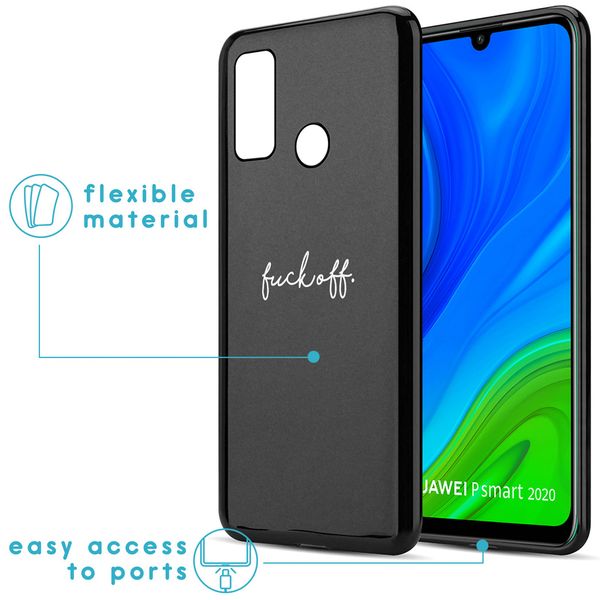 iMoshion Design hoesje Huawei P Smart (2020) - Fuck Off - Zwart