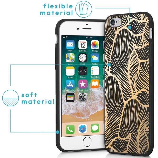 iMoshion Design hoesje iPhone 6 / 6s - Bladeren / Zwart