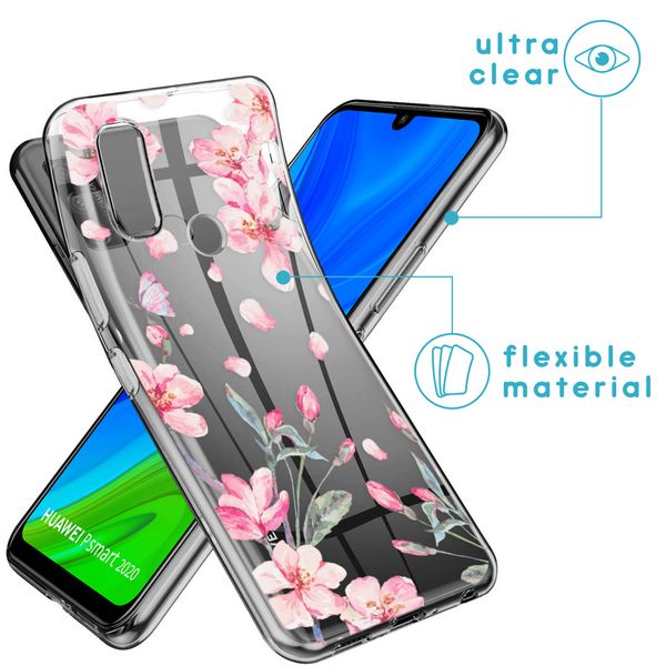 iMoshion Design hoesje Huawei P Smart (2020) - Bloem - Roze