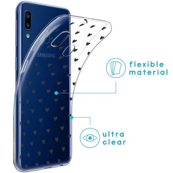 iMoshion Design hoesje Samsung Galaxy A20e - Hartjes - Zwart