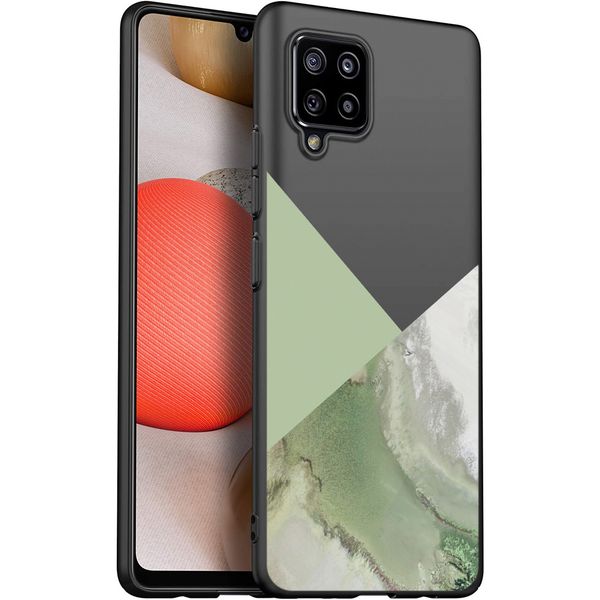 iMoshion Design hoesje Samsung Galaxy A42 - Marmer - Groen / Zwart