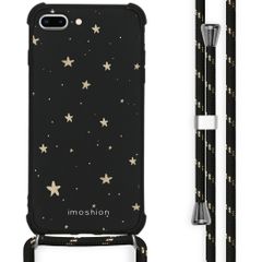 iMoshion Design hoesje met koord iPhone 8 Plus / 7 Plus - Sterren - Zwart / Goud