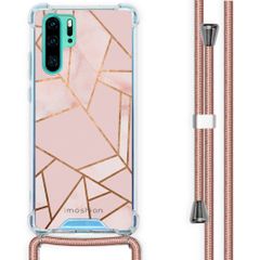 iMoshion Design hoesje met koord Huawei P30 Pro - Grafisch Koper - Roze / Goud