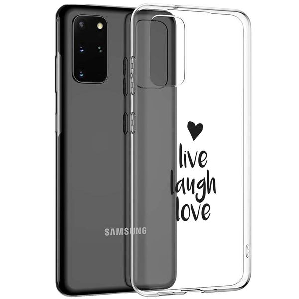 iMoshion Design hoesje Galaxy S20 Plus - Live Laugh Love - Zwart