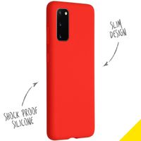 Accezz Liquid Silicone Backcover Samsung Galaxy S20 - Rood