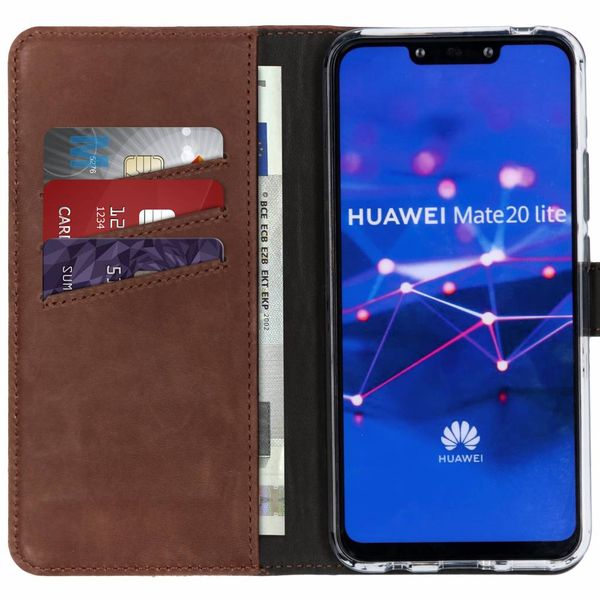 Selencia Echt Lederen Bookcase Huawei Mate 20 Lite