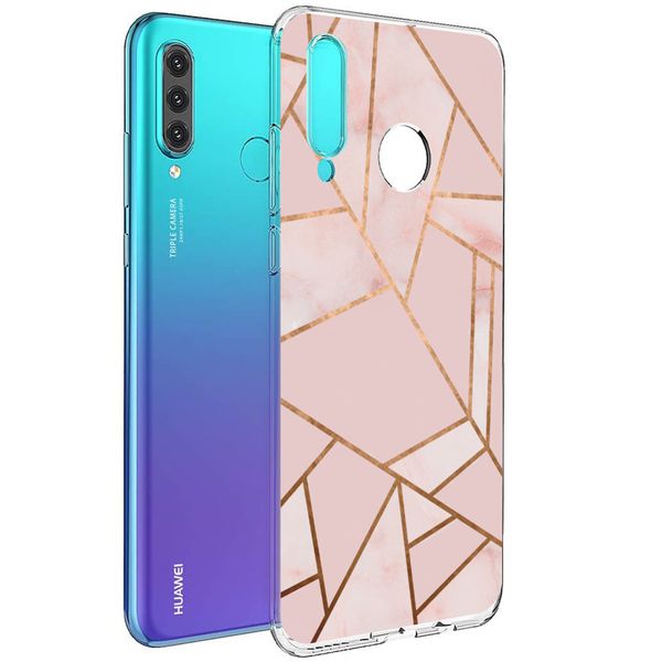 iMoshion Design hoesje Huawei P30 Lite - Grafisch Koper / Roze