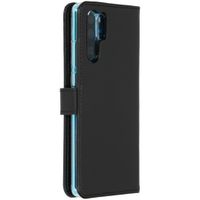 Selencia Echt Lederen Bookcase Huawei P30 Pro - Zwart