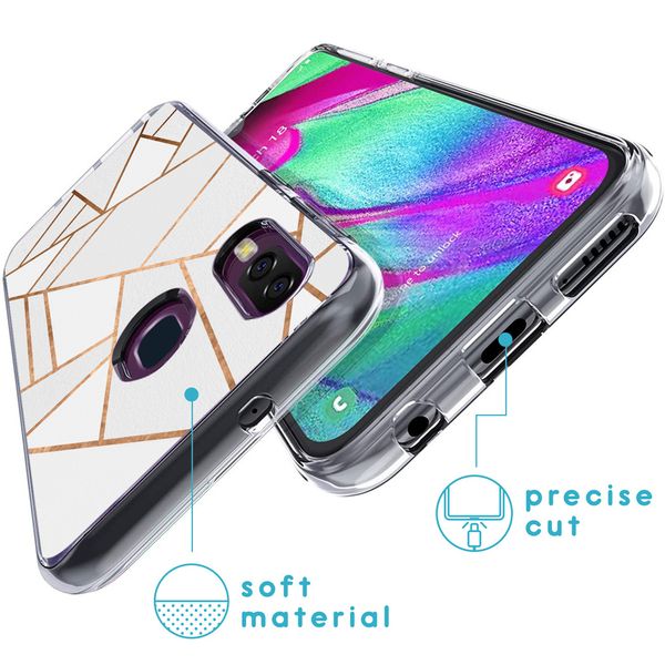 iMoshion Design hoesje Samsung Galaxy A40 - Grafisch Koper / Wit